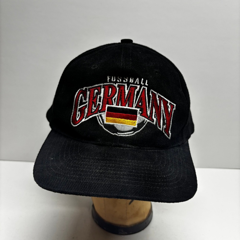 Vintage Starter Germany Fussball Hat Black Corduroy Soccer Adjustable Cap